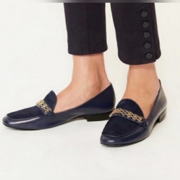 Tory Burch Navy Blue Gemini Loafers - Picture 11 of 11